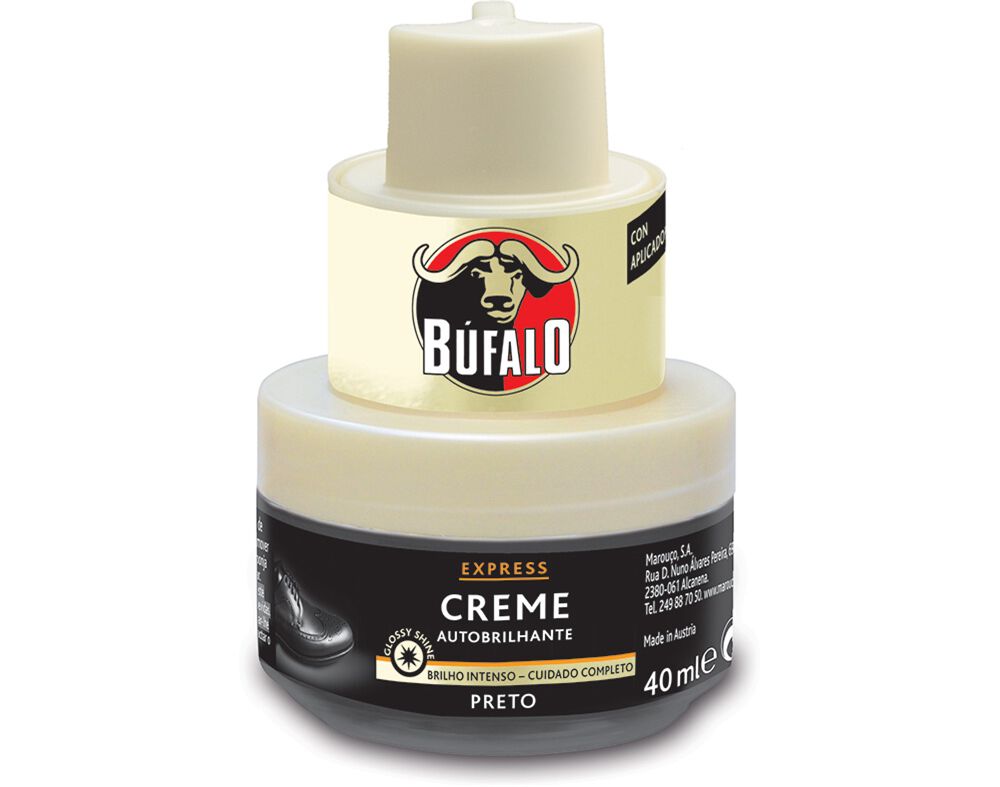Creme Cal&ccedil;ado Com Esponja Preto Boi&atilde;o B&uacute;falo 40ml