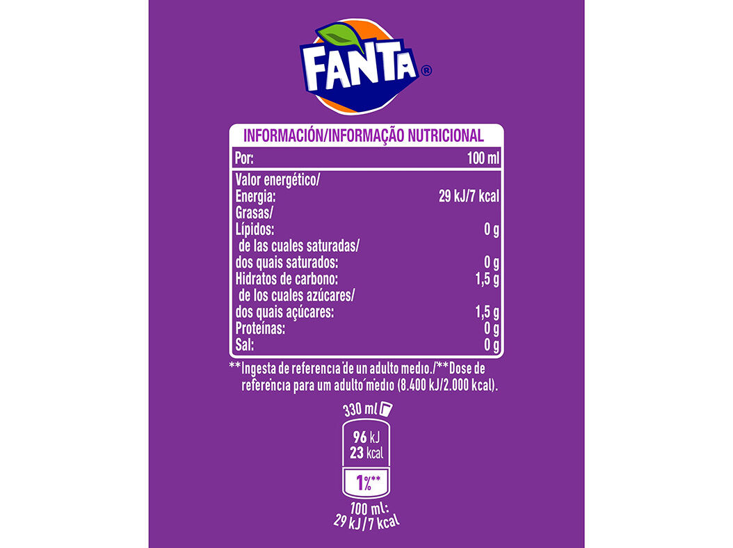 REFRIGERANTE C/G&Aacute;S FANTA UVA LATA 6X0.33L (SDR) image number 1