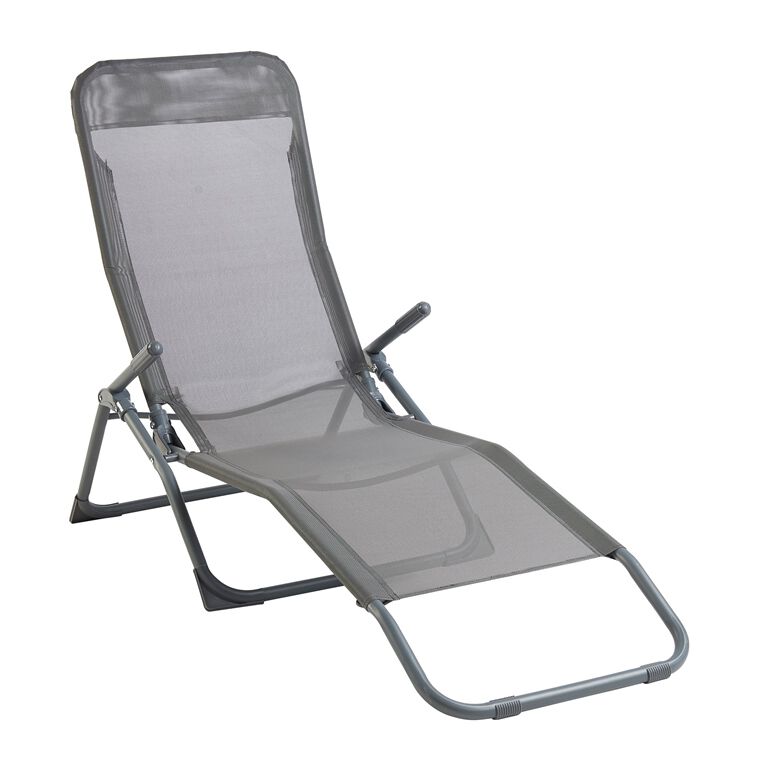 ESPREGUI&Ccedil;ADEIRA GARDENSTAR METAL E TEXTILENE CINZENTO 58X34X98CM