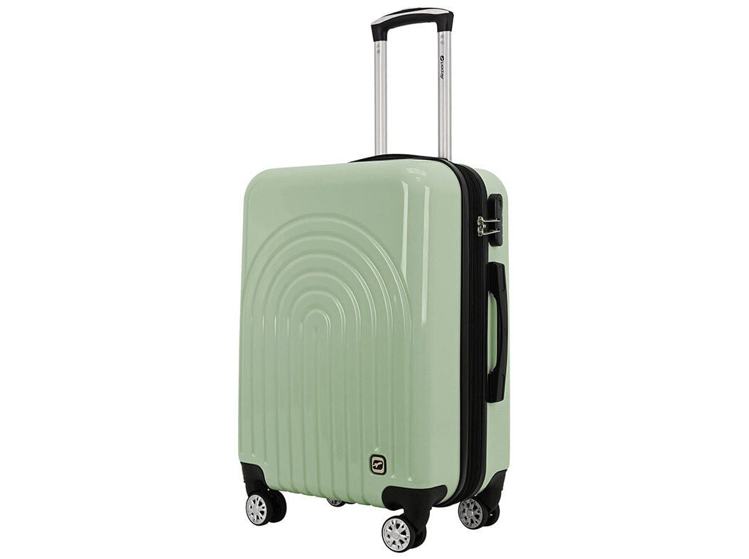 MALA DE VIAGEM M&Eacute;DIA R&Iacute;GIDA AIRPORT VERDE CLARO 8 RODAS 60X42X24CM