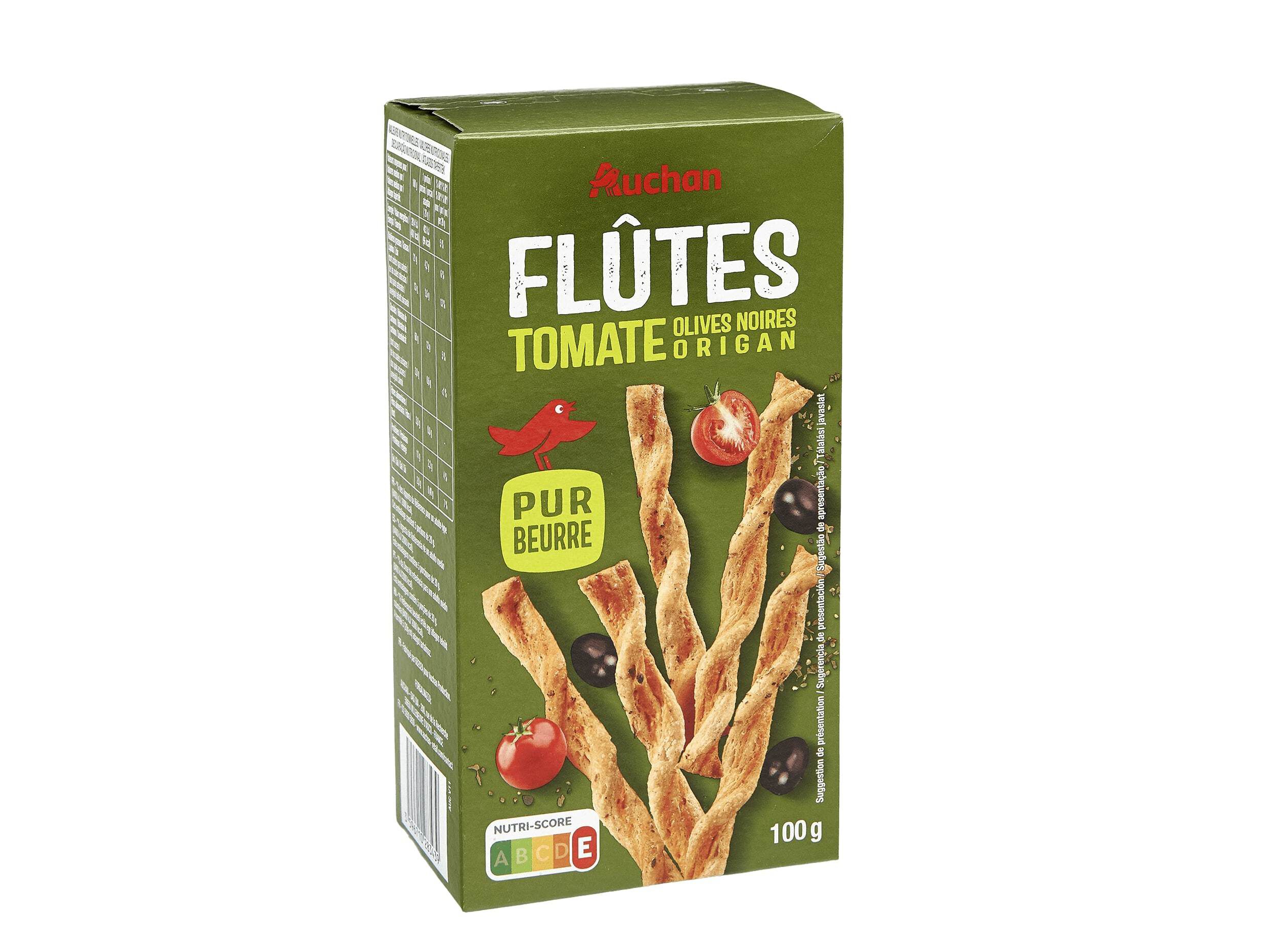 FOLHADOS COM MANTEIGA AUCHAN TOMATE AZEITONAS E OREG&Atilde;OS 100G image number 0