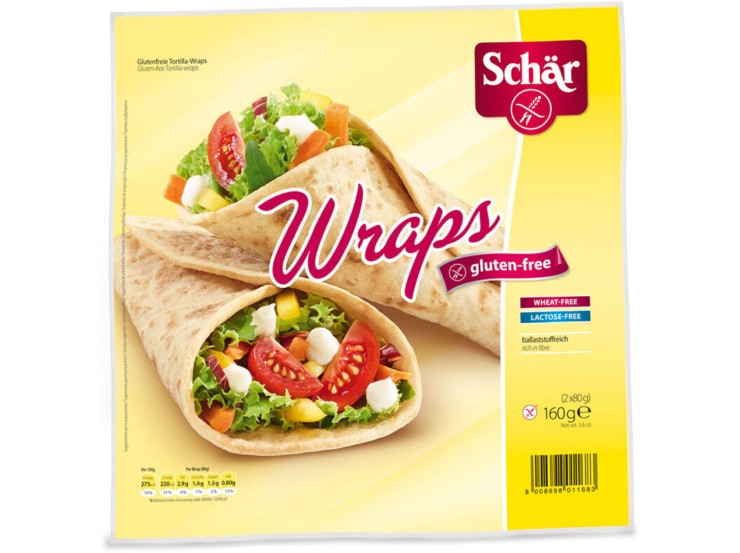 WRAPS SCHAR TORTILHAS SEM GL&Uacute;TEN 160G