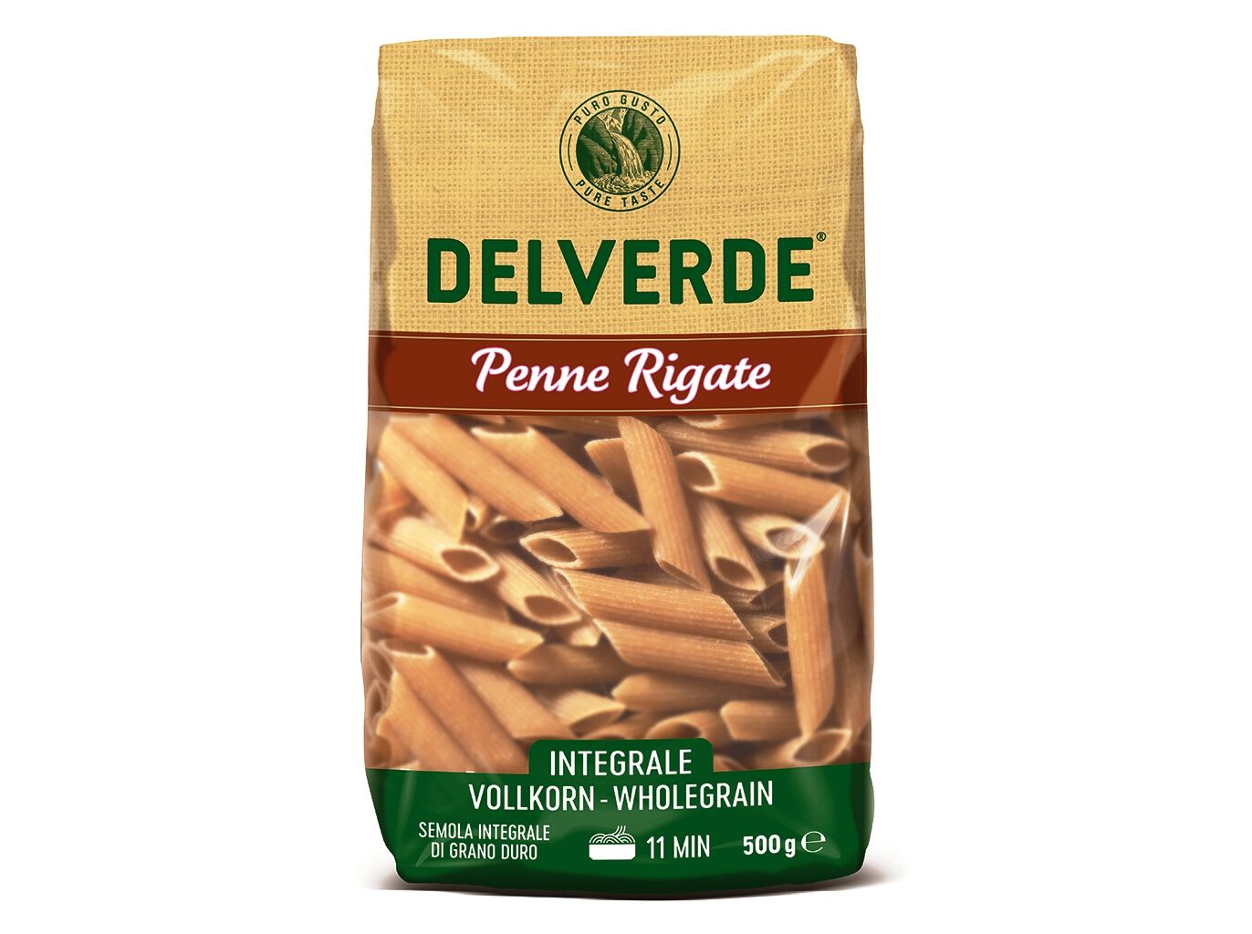 MASSA DELVERDE PENNE RIGATE INTEGRAL 500G image number 0
