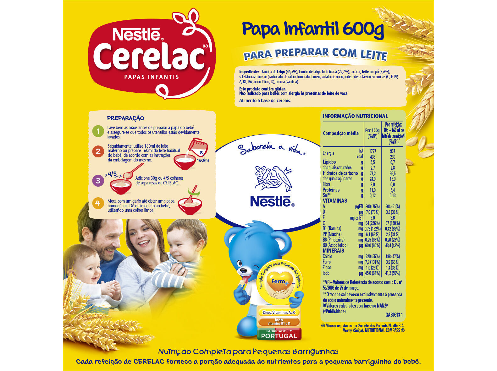 FARINHA N&Atilde;O L&Aacute;CTEA CERELAC 600GR image number 1