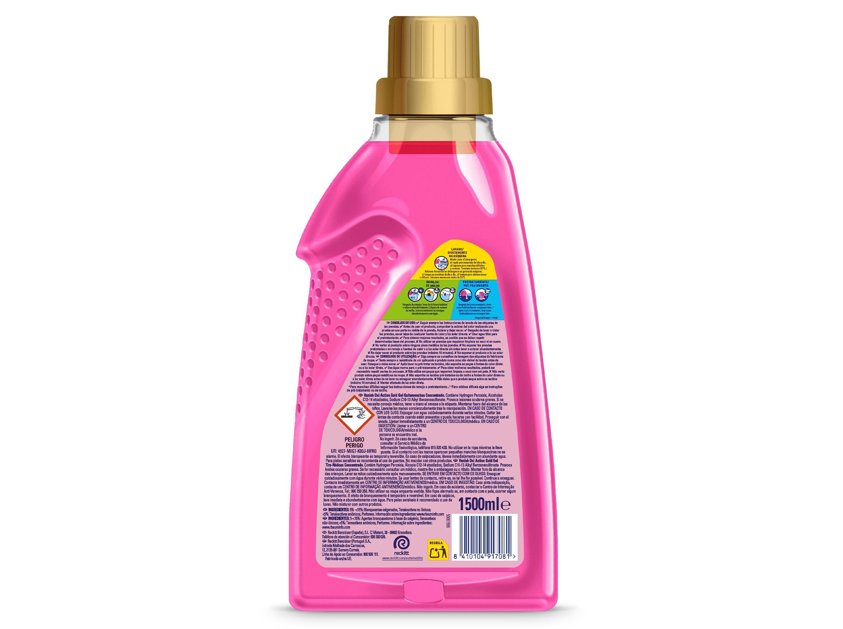 ADITIVO TIRA N&Oacute;DOAS GEL OXI ADVANCE PINK VANISH 1500ML image number 1