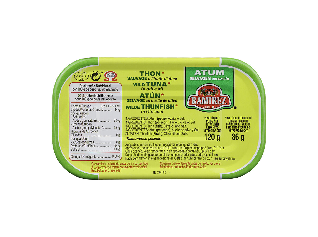 ATUM EM AZEITE RAMIREZ 120G+10%GRATIS 120(86)G image number 1