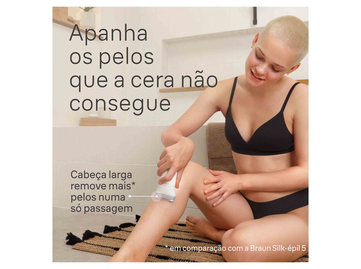 DEPILADORA BRAUN SILK-&Eacute;PIL 3 SE3-031 ESSENTIAL COM CABE&Ccedil;A DE CORTE E PENTE APARADOR image number 2