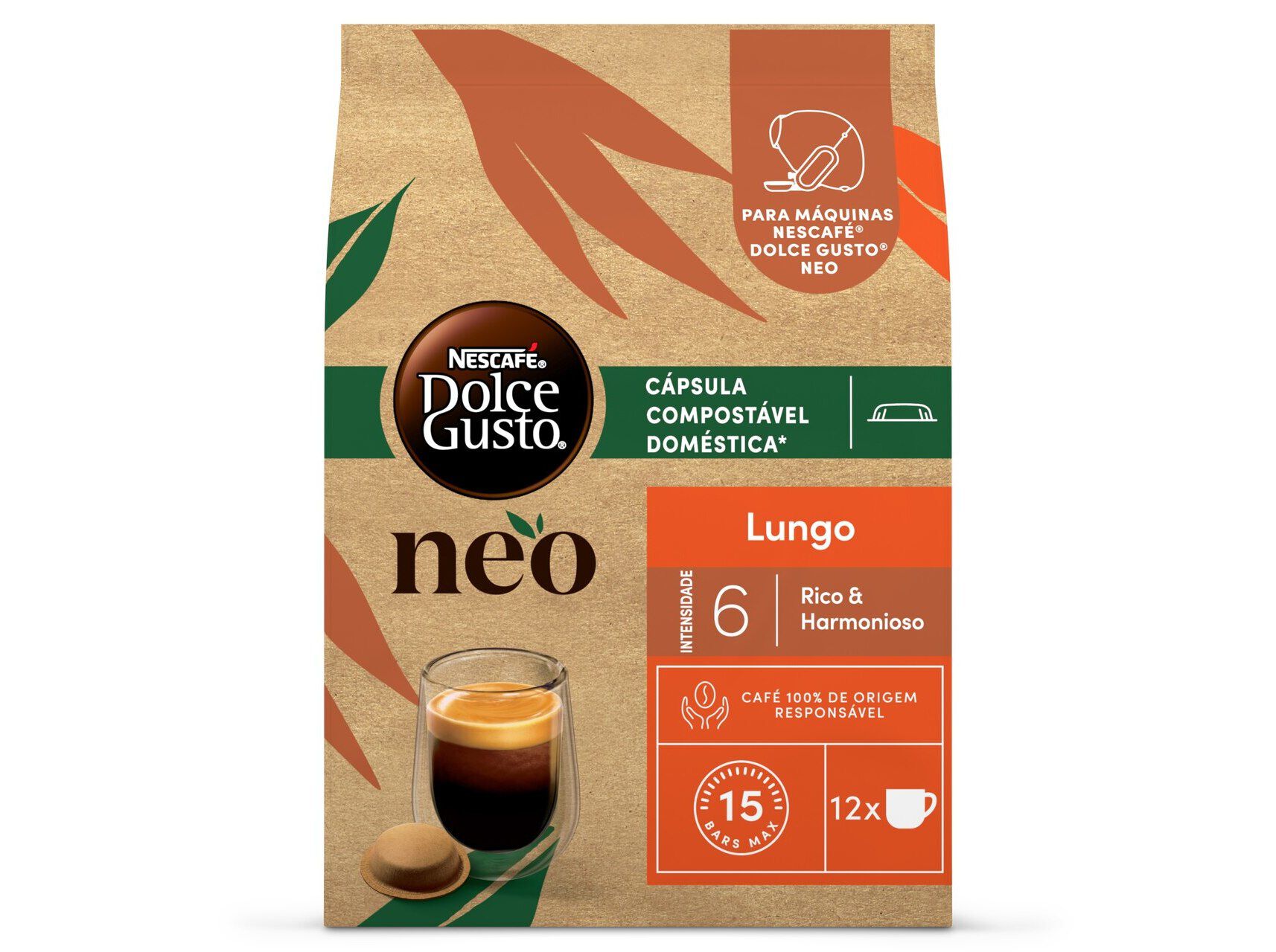 C&Aacute;PSULAS SISTEMA NEO DOLCE GUSTO LUNGO 12 CAPS image number 0