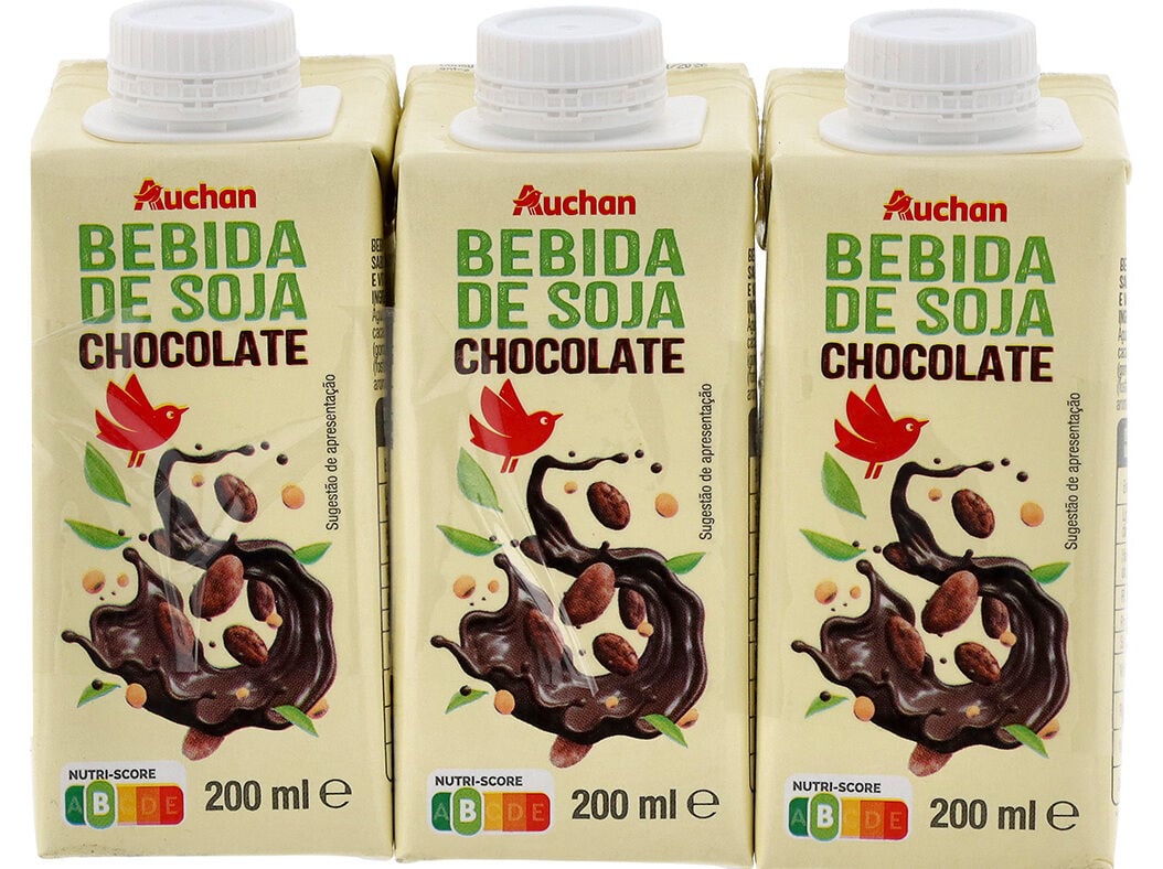 BEBIDA AUCHAN SOJA CHOCOLATE 3X200ML