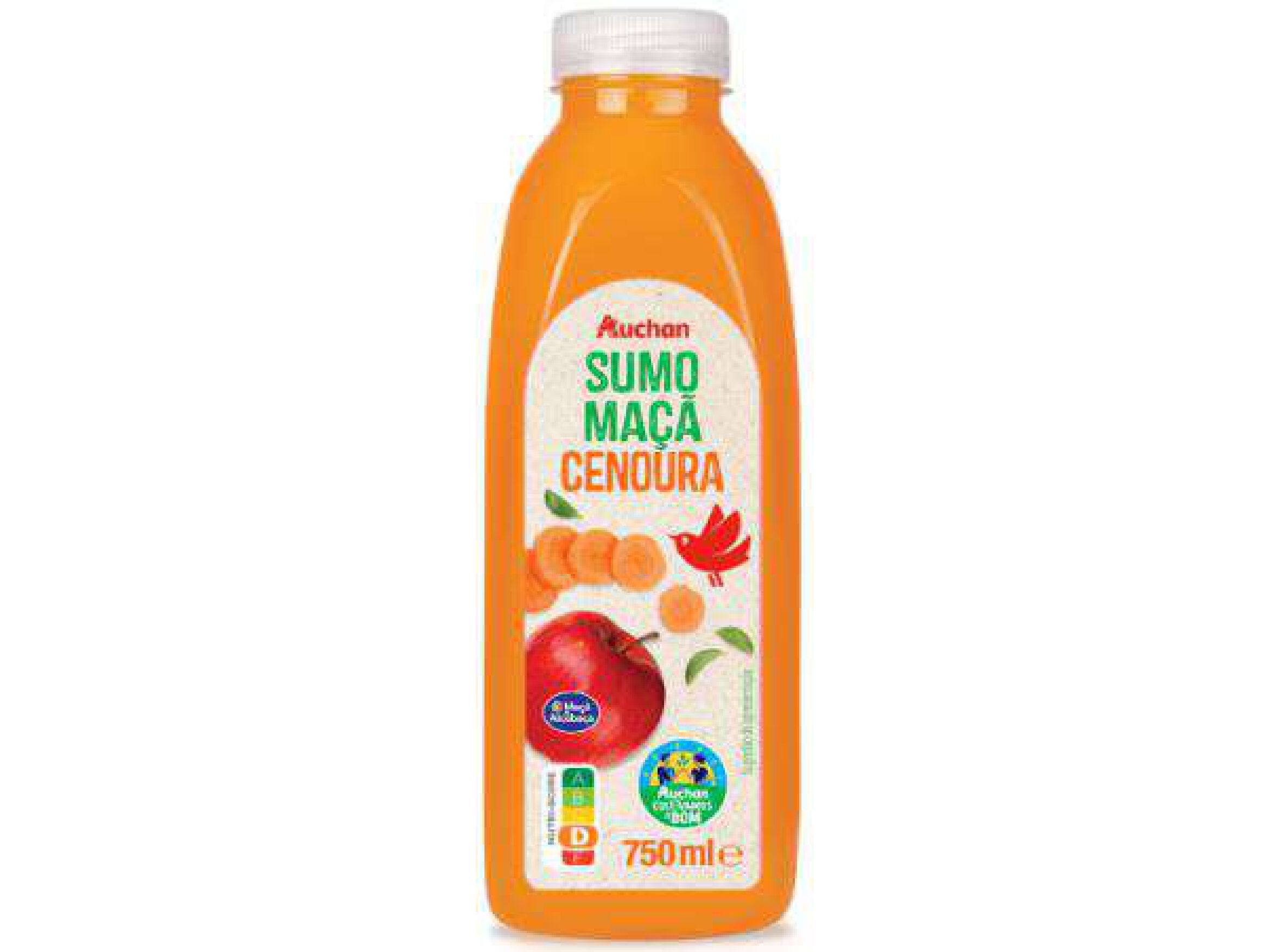 SUMO MA&Ccedil;&Atilde; CENOURA AUCHAN CULTIVAMOS O BOM 750ML