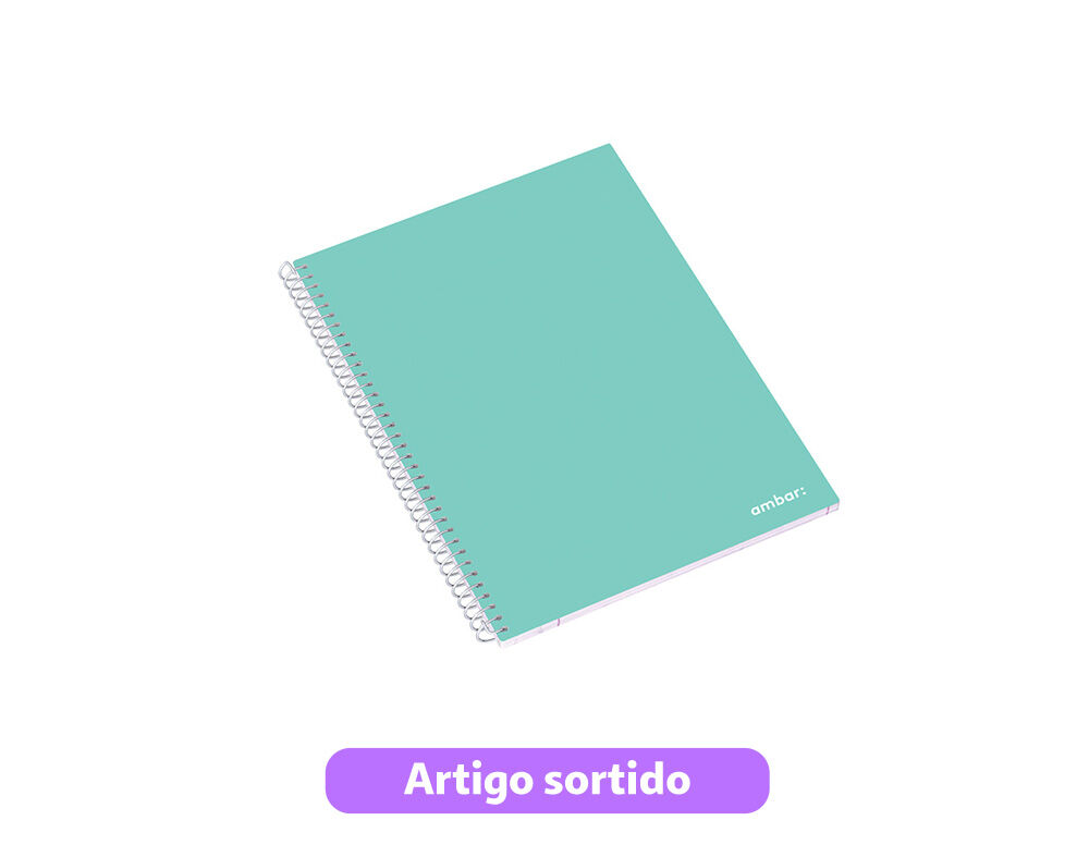 CADERNO ESPIRAL A5 SCHOOL AMBAR PAUTADO 80 FOLHAS CORES SORTIDAS image number 3