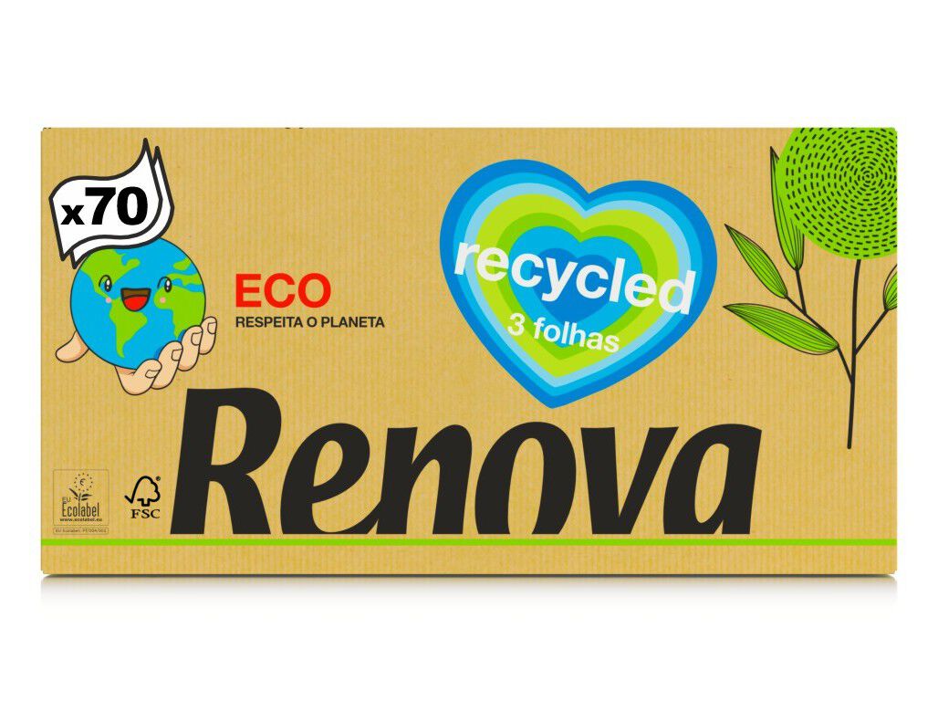 LEN&Ccedil;OS RENOVA FACIAIS 100% RECICLADO 70UN