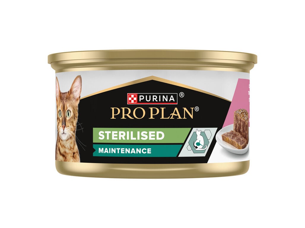 COMIDA H&Uacute;MIDA GATO PRO PLAN ESTERILIZADO SALM&Atilde;O/ATUM 85G image number 1