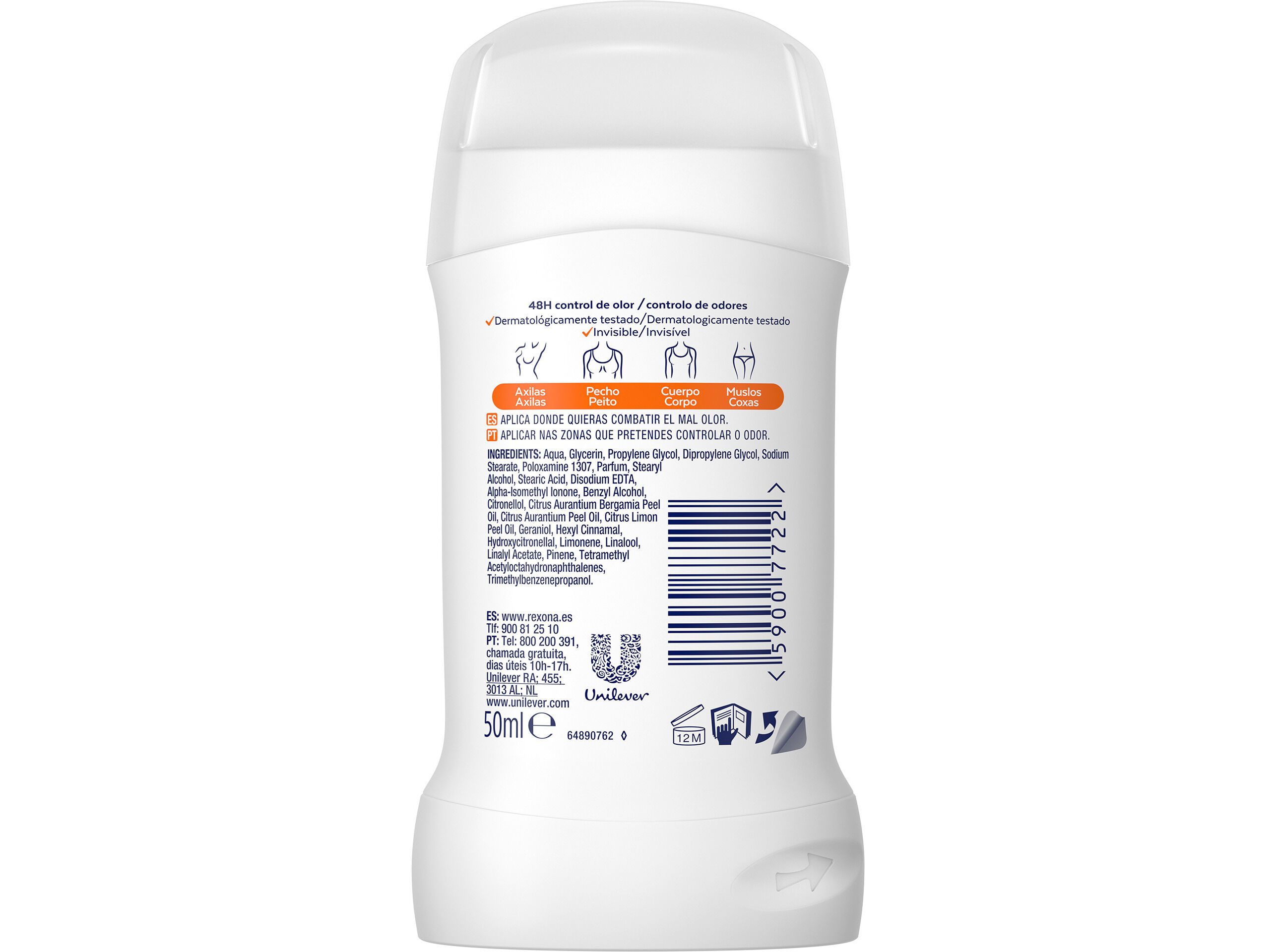DESODORIZANTE STICK REXONA PARA TODO CORPO FRESH CITRUS 50ML image number 2