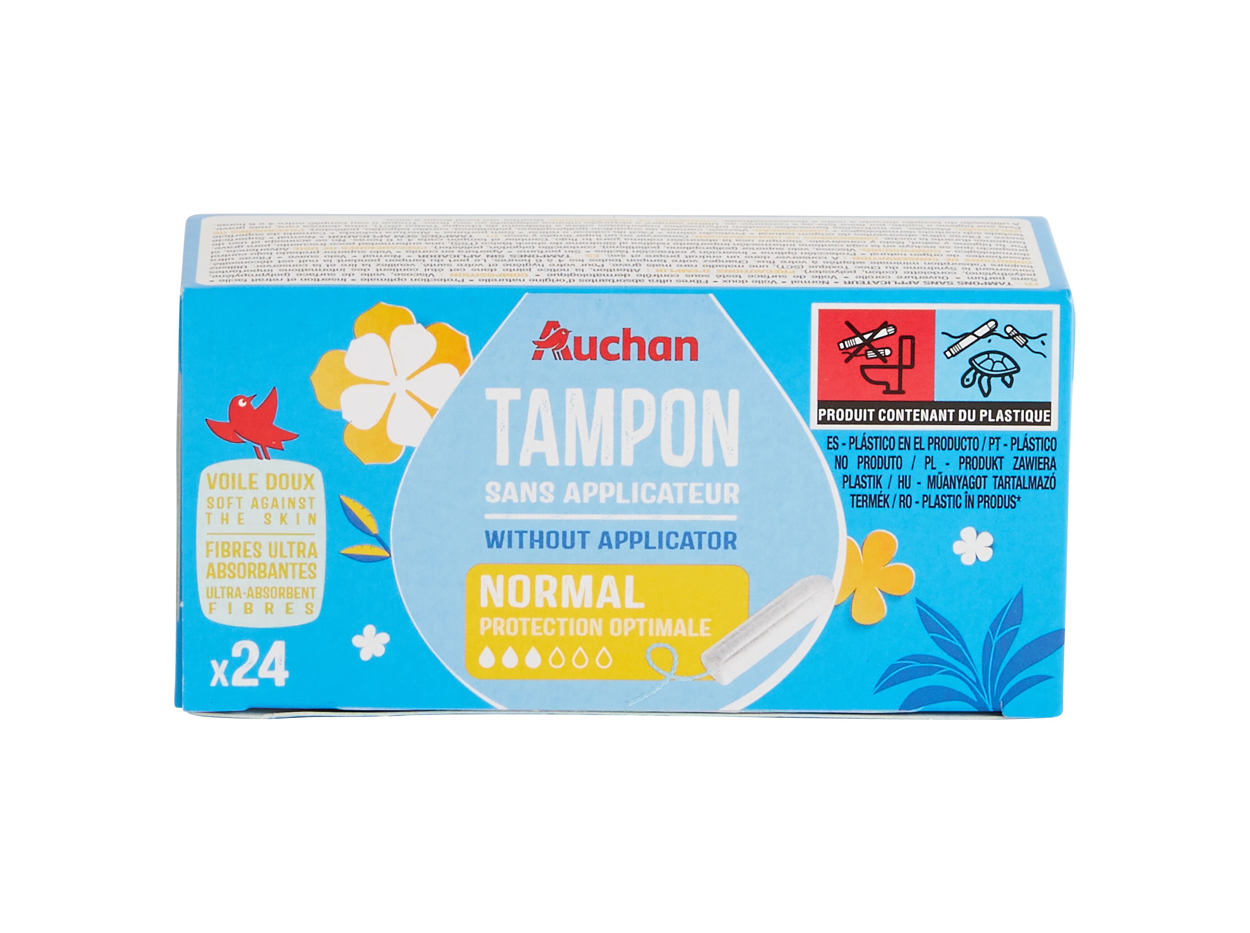 TAMP&Otilde;ES AUCHAN NORMAL SEM APLICADOR 24UN