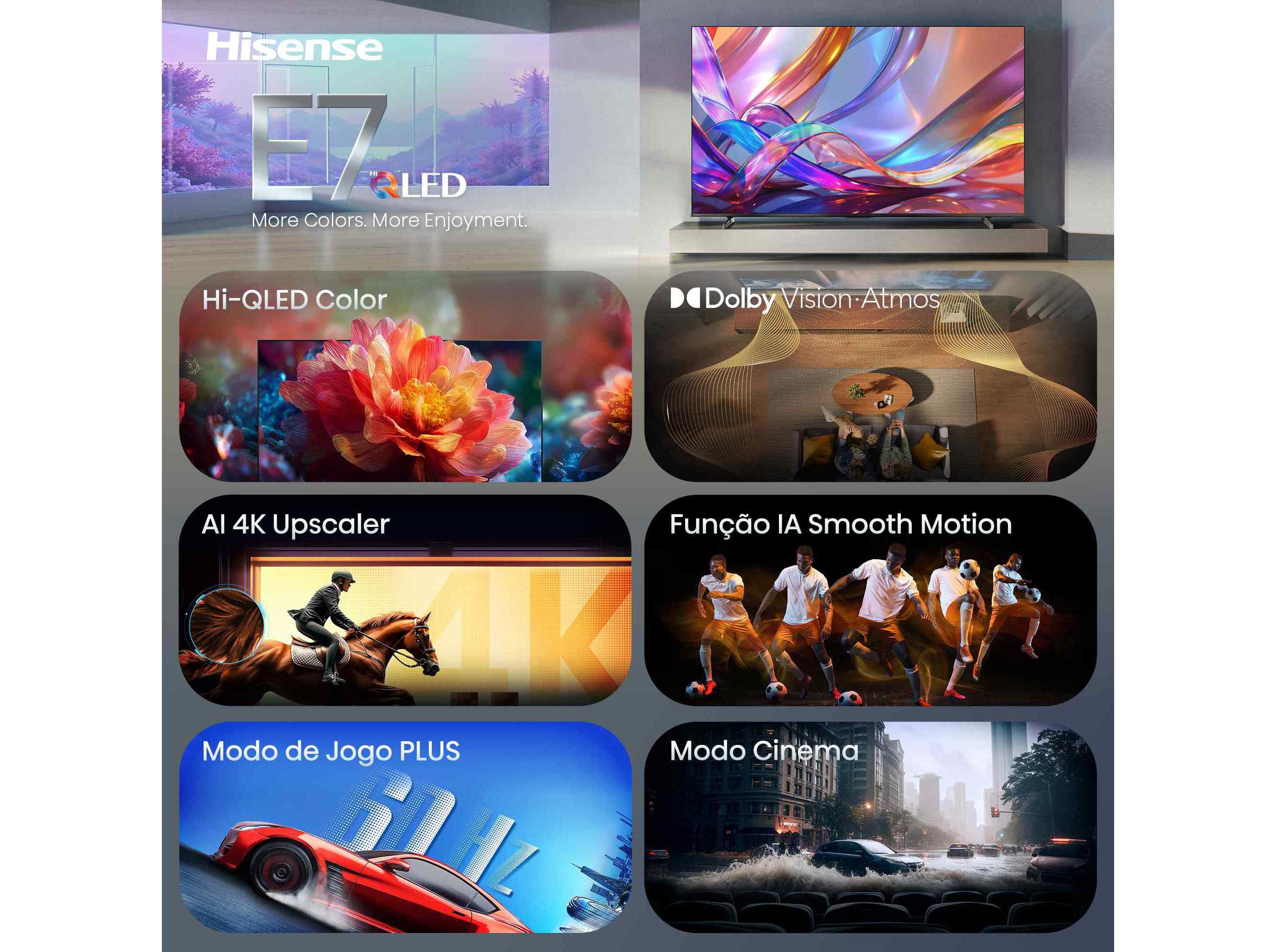 TV QLED HISENSE 75E7S 75" SMART 4K image number 2