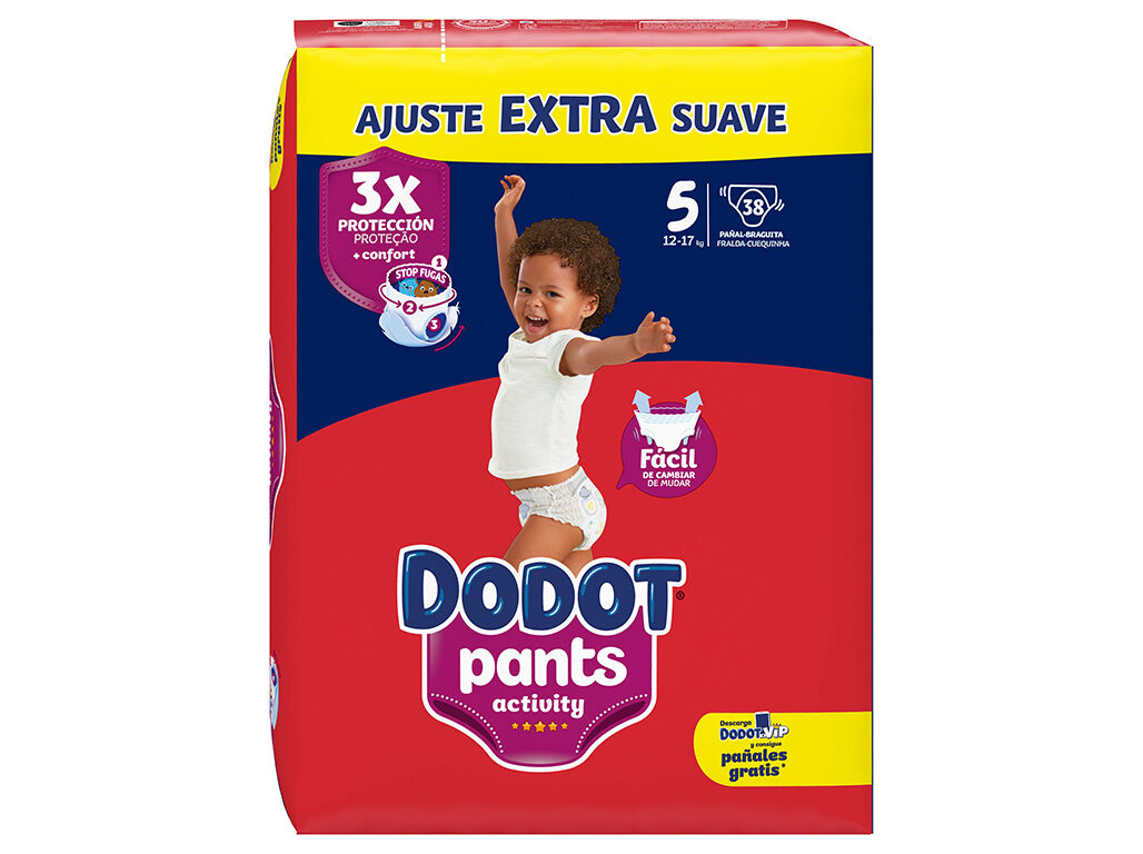 FRALDAS CUECA DODOT ACTIVITY EXTRA T5 12-17KG 38UN image number 1