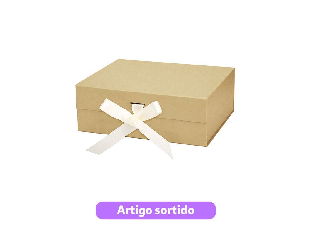 CAIXA PARA PRESENTES AUCHAN TAMANHO L 50X33X8CM CORES SORTIDAS