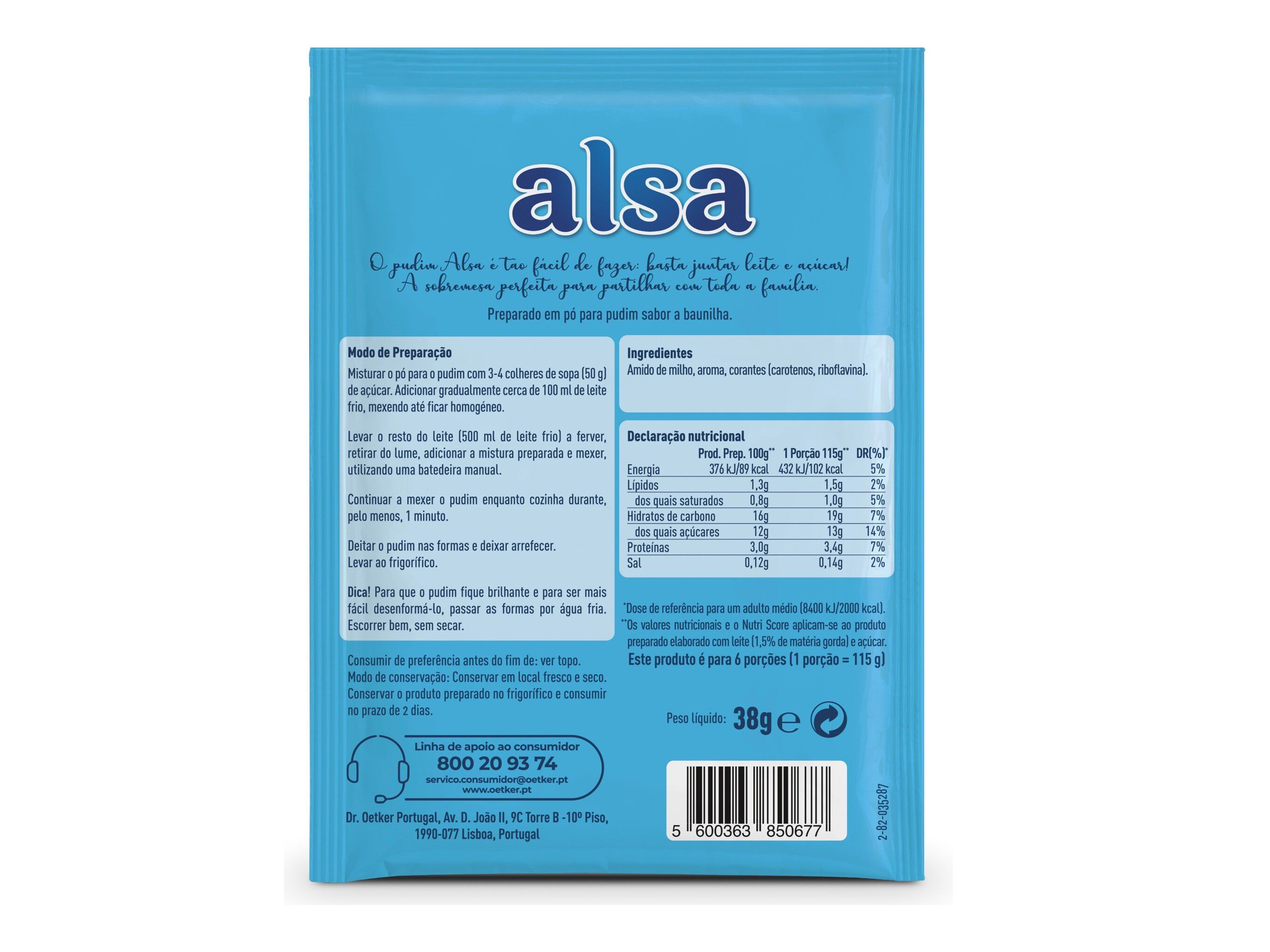 PUDIM ALSA BAUNILHA 38G image number 1