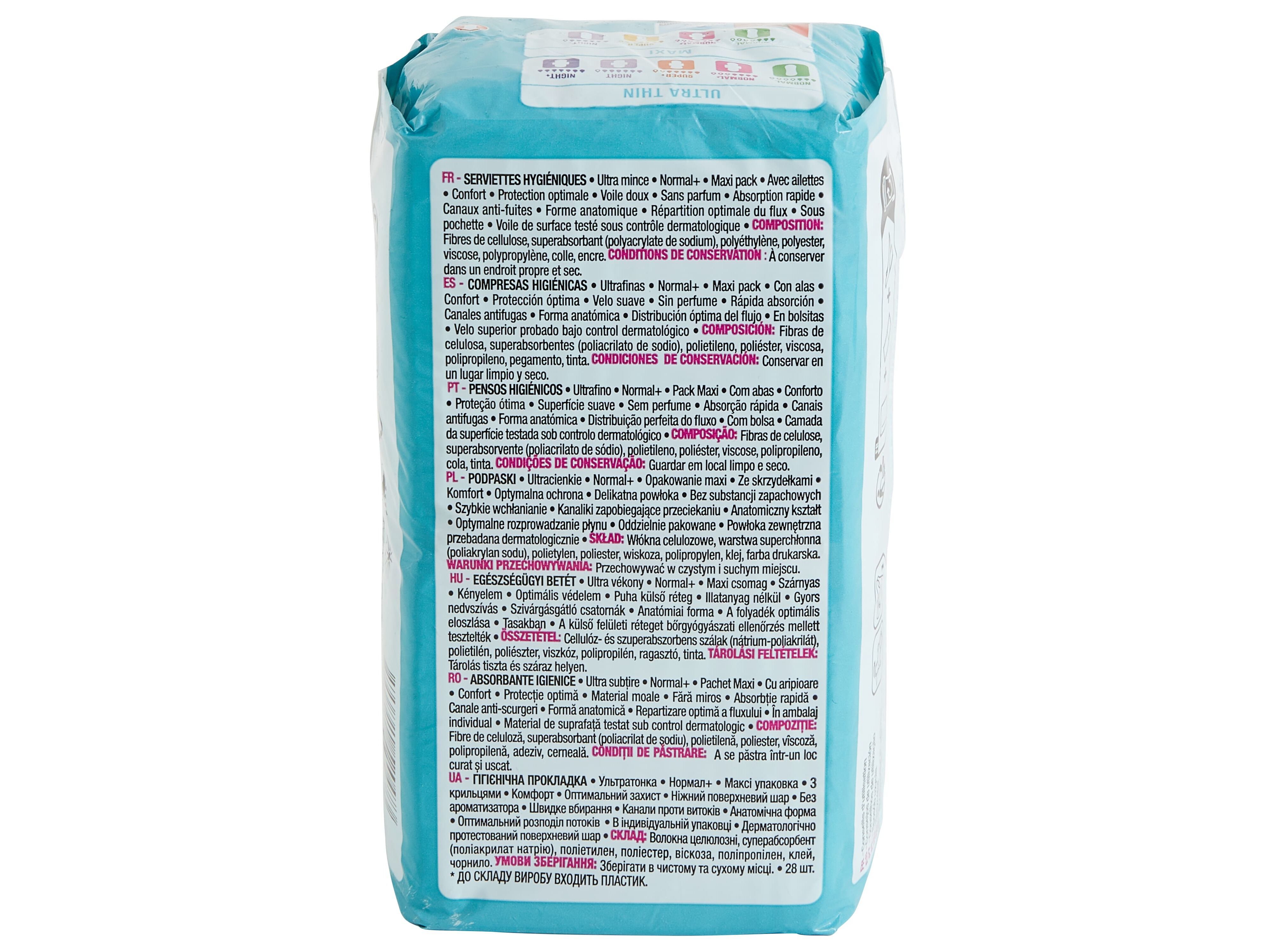 PENSOS HIGI&Eacute;NICOS AUCHAN ULTRA FINOS NORMAL COM ABAS BOLSA MAXI PACK 28UN image number 2