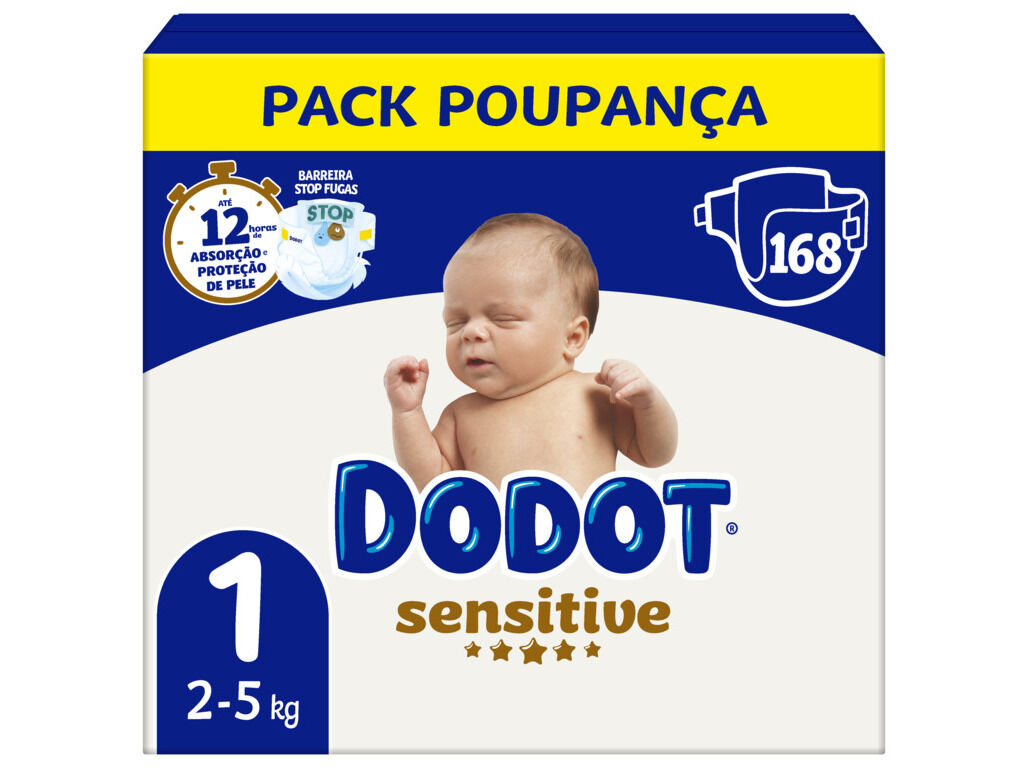 FRALDAS DODOT SENSITIVE BOX T1 168UN