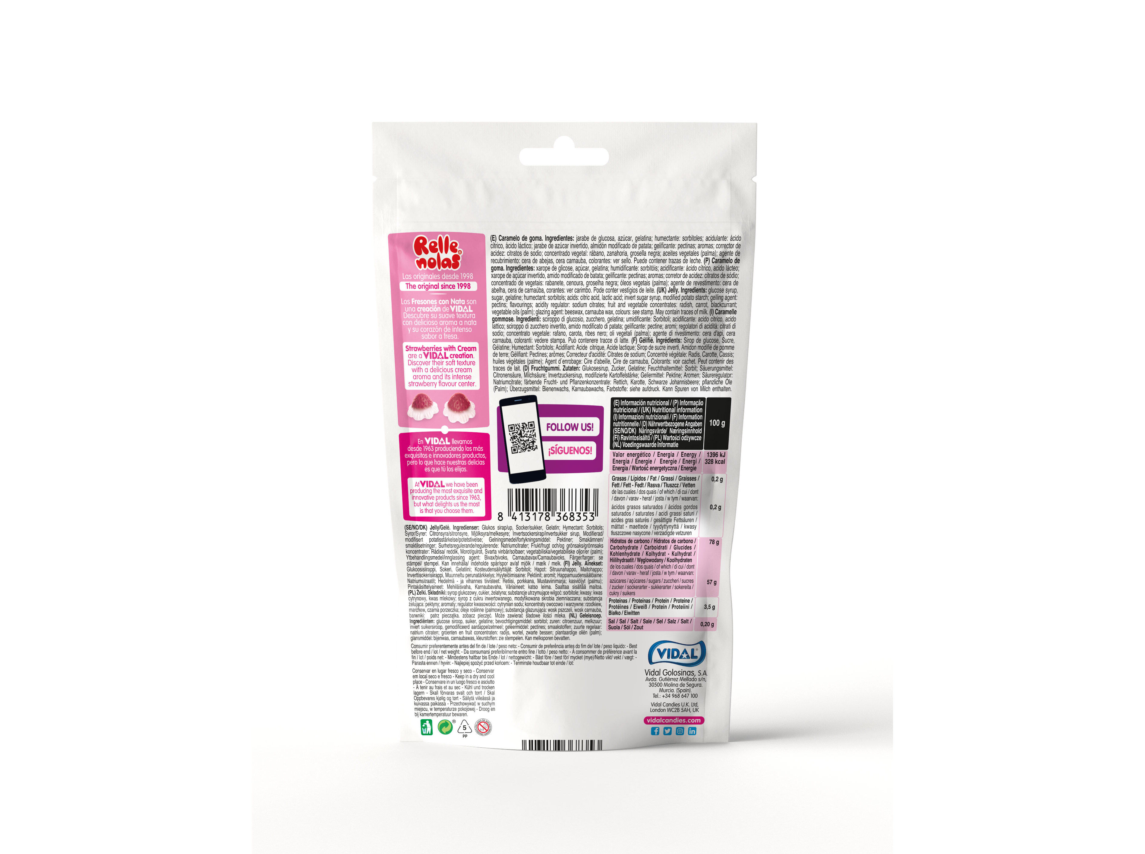 GOMAS VIDAL MORANGOS NATA 180G image number 1