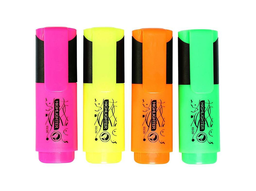 CONJUNTO DE 4 MINI SUBLINHADORES AUCHAN FLUORESCESTES image number 2