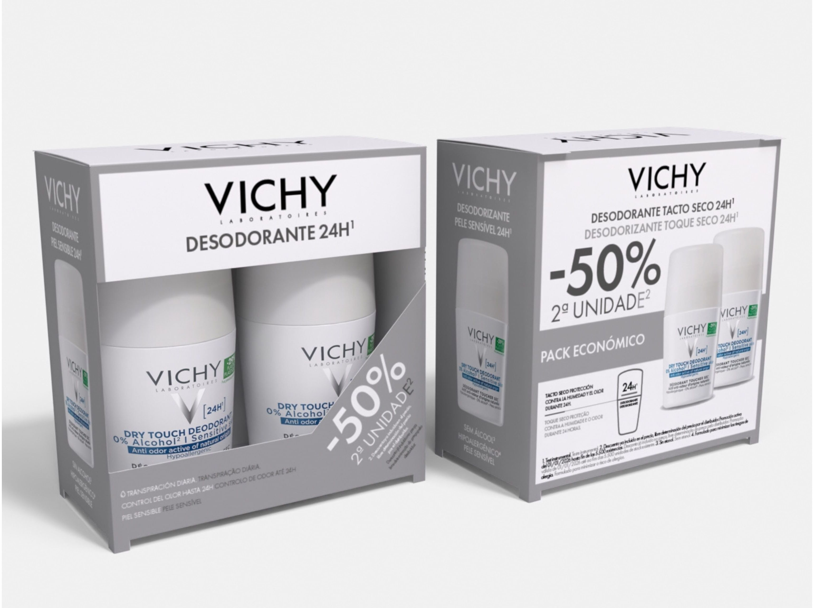 PACK DESODORIZANTE VICHY S/ ALUMINIO 24H 2X50ML image number 0