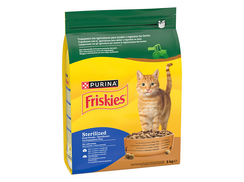 RA&Ccedil;&Atilde;O PARA GATO FRISKIES ESTERILIZADO COM PERU E VEGETAIS 3KG image number 1