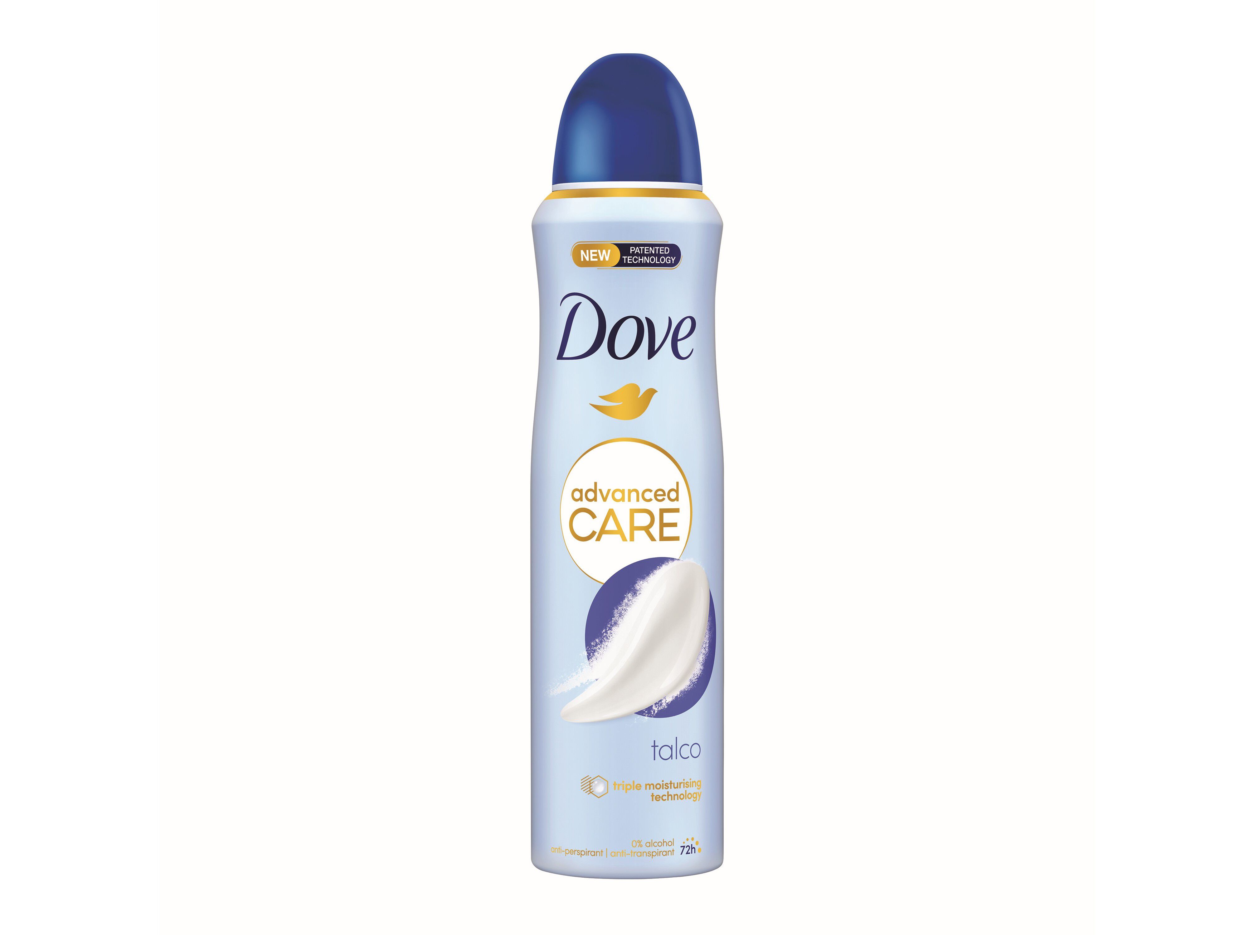 DESODORIZANTE SPRAY DOVE TALC SOFT 72H 150ML image number 2