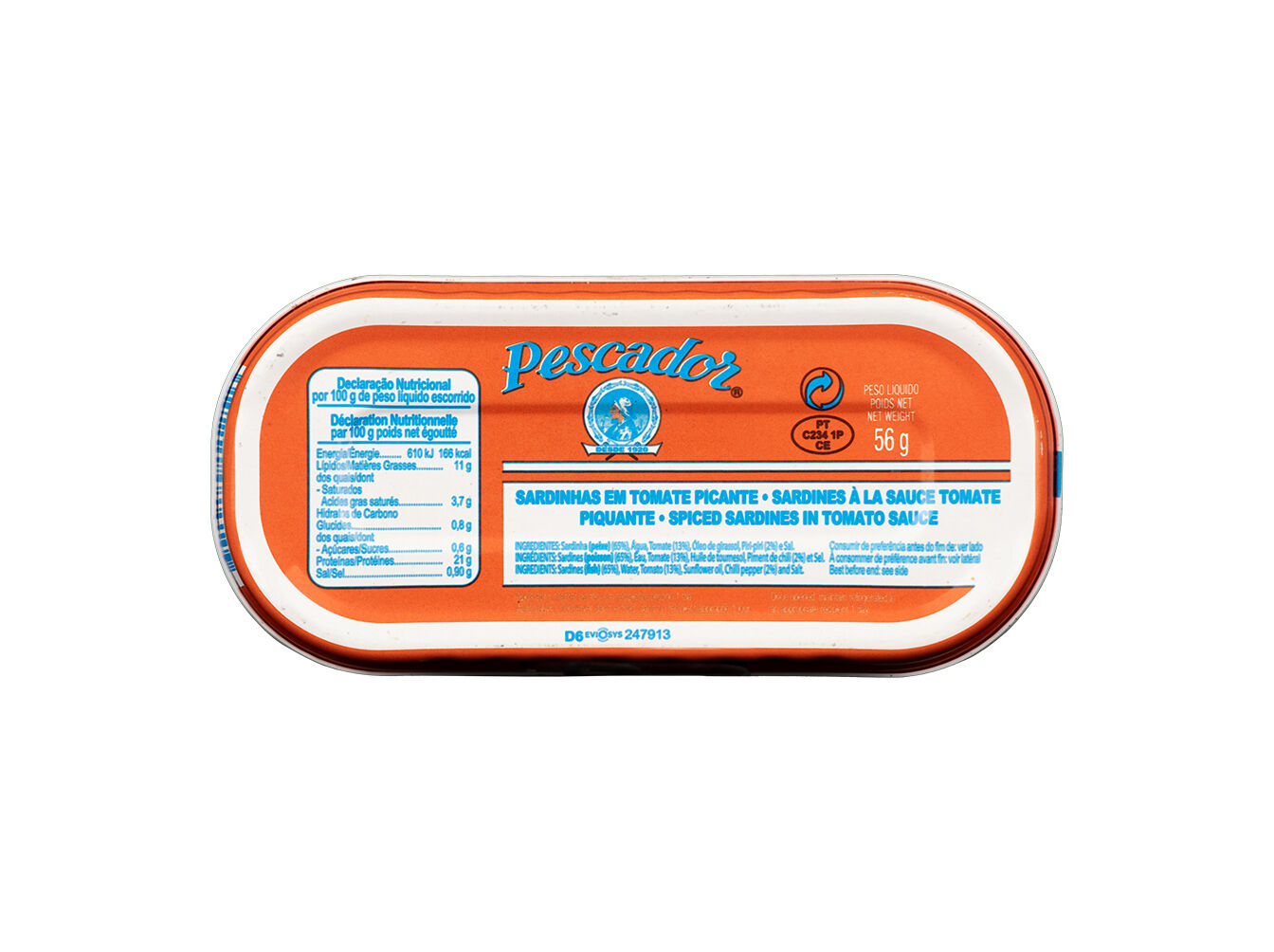 SARDINHA PESCADOR TOMATE PICANTE 54G image number 1