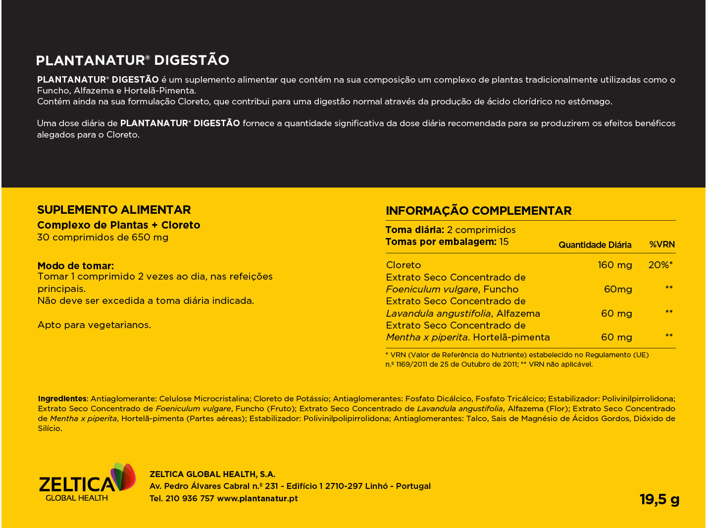 SUPLEMENTO PLANTANATUR DIGESTAO 30 COMP image number 1