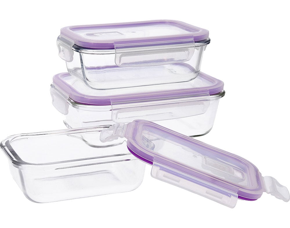 CAIXAS RECTANGULARES HERM&Eacute;TICAS QUID VIDRO PACK 3 UNIDADES image number 0