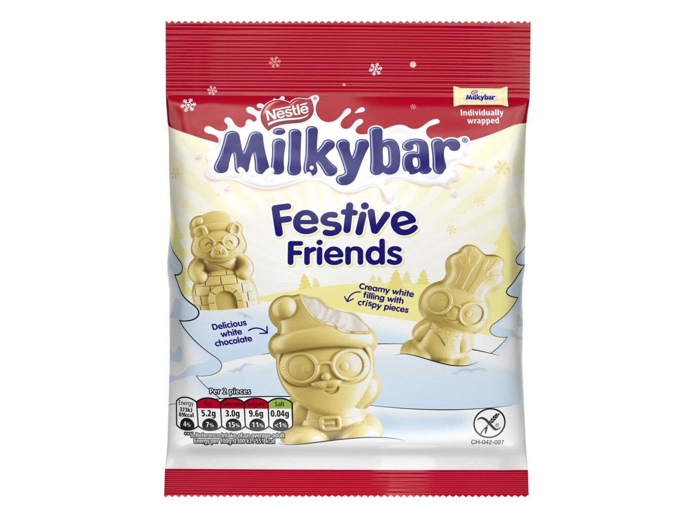 FANTASIAS DE CHOCOLATE MILKYBAR FESTIVE FRIENDS 57G image number 0