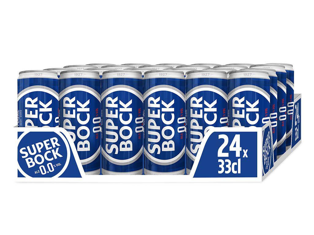 CERVEJA SEM &Aacute;LCOOL SUPER BOCK 00% LATA 24X0.33L image number 1