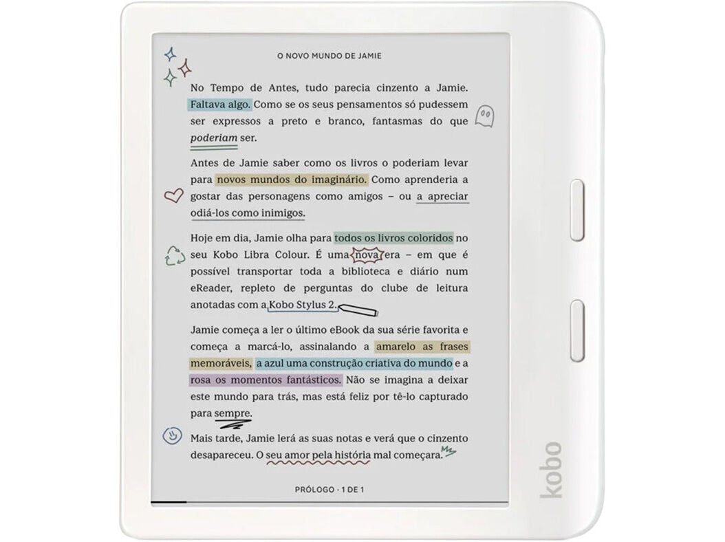 E-BOOK KOBO LIBRA COLOUR BRANCO 7"