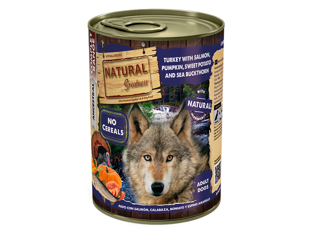 COMIDA H&Uacute;MIDA NATURAL GREATNESS C&Atilde;O PERU/SALM&Atilde;O 400G image number 2