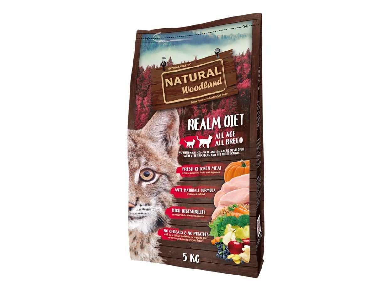RA&Ccedil;&Atilde;O GATO NATURAL WOODLAND FRANGO FRESCO 5KG image number 0