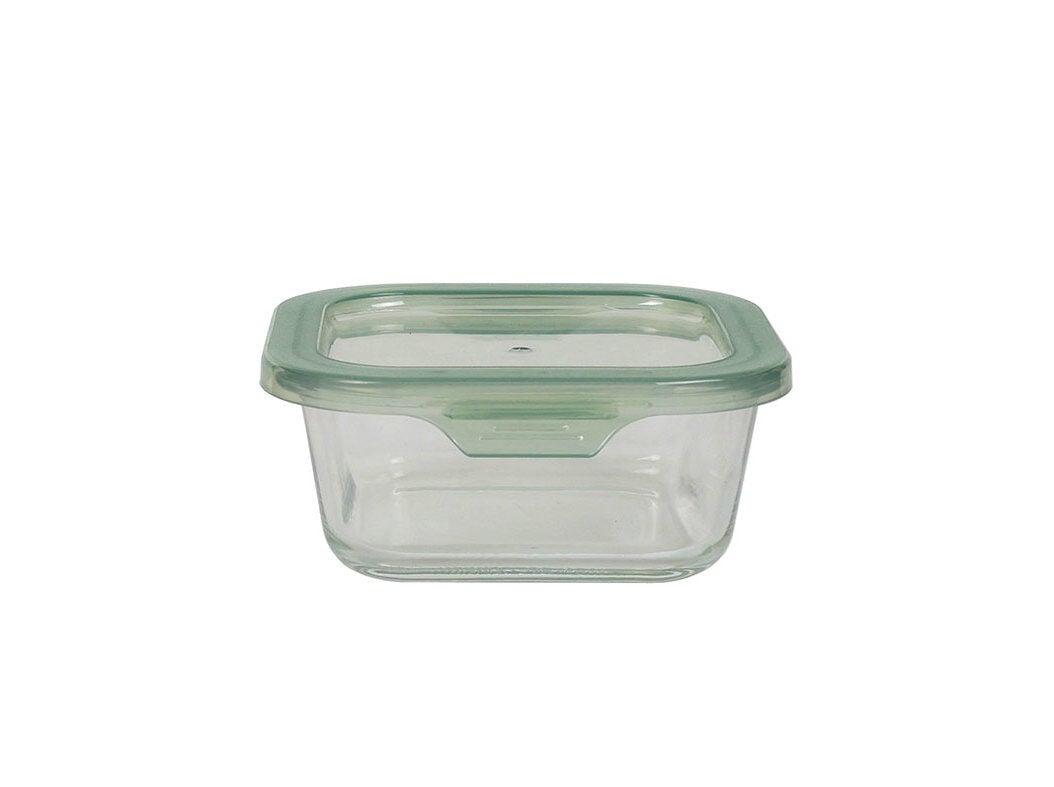 CAIXA HERM&Eacute;TICA VIDRO ACTUEL QUADRADA TAMPA VERDE 0.5L
