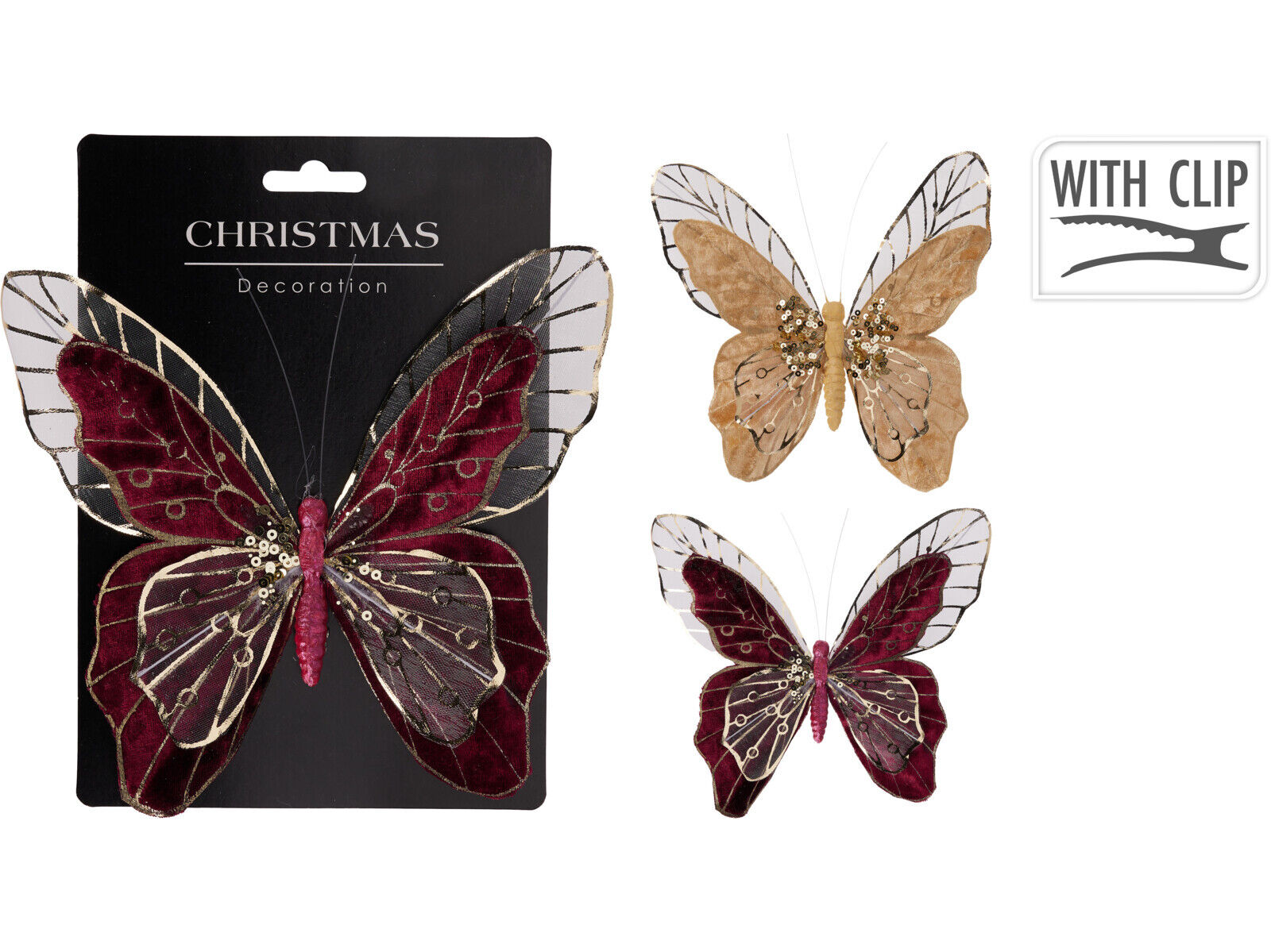 BORBOLETA COM CLIP 18CM CORES SORTIDAS image number 1