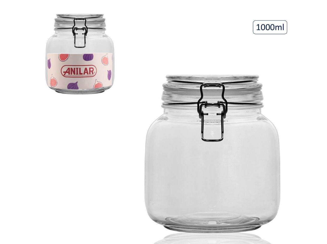 FRASCO HERM&Eacute;TICO ANILAR VIDRO 1L