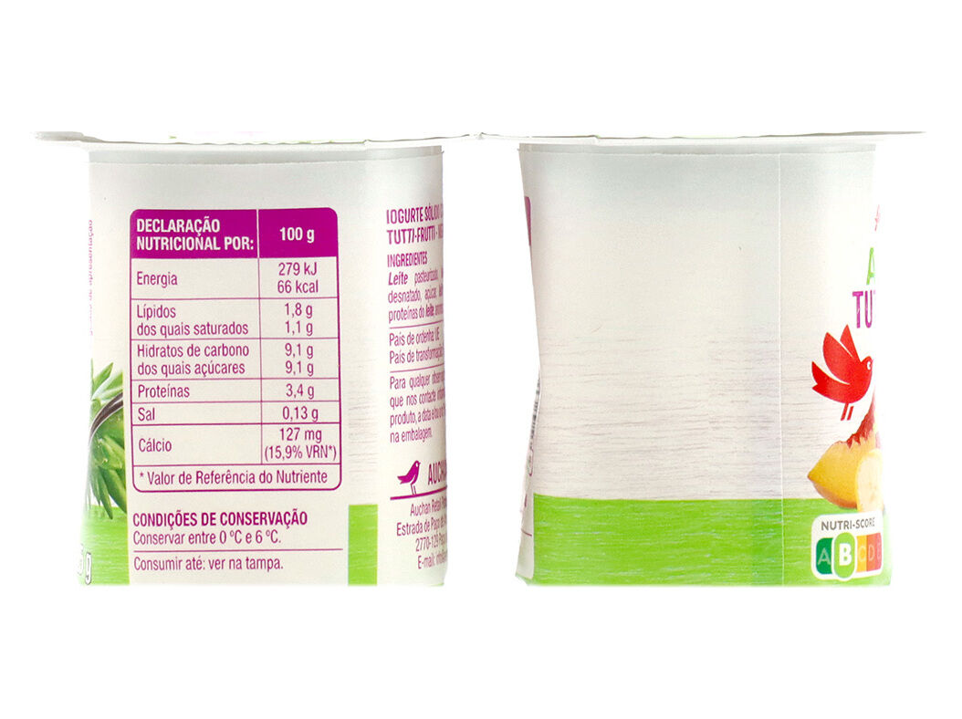 IOGURTE AUCHAN AROMA TUTTI FRUTTI 4X125G image number 1