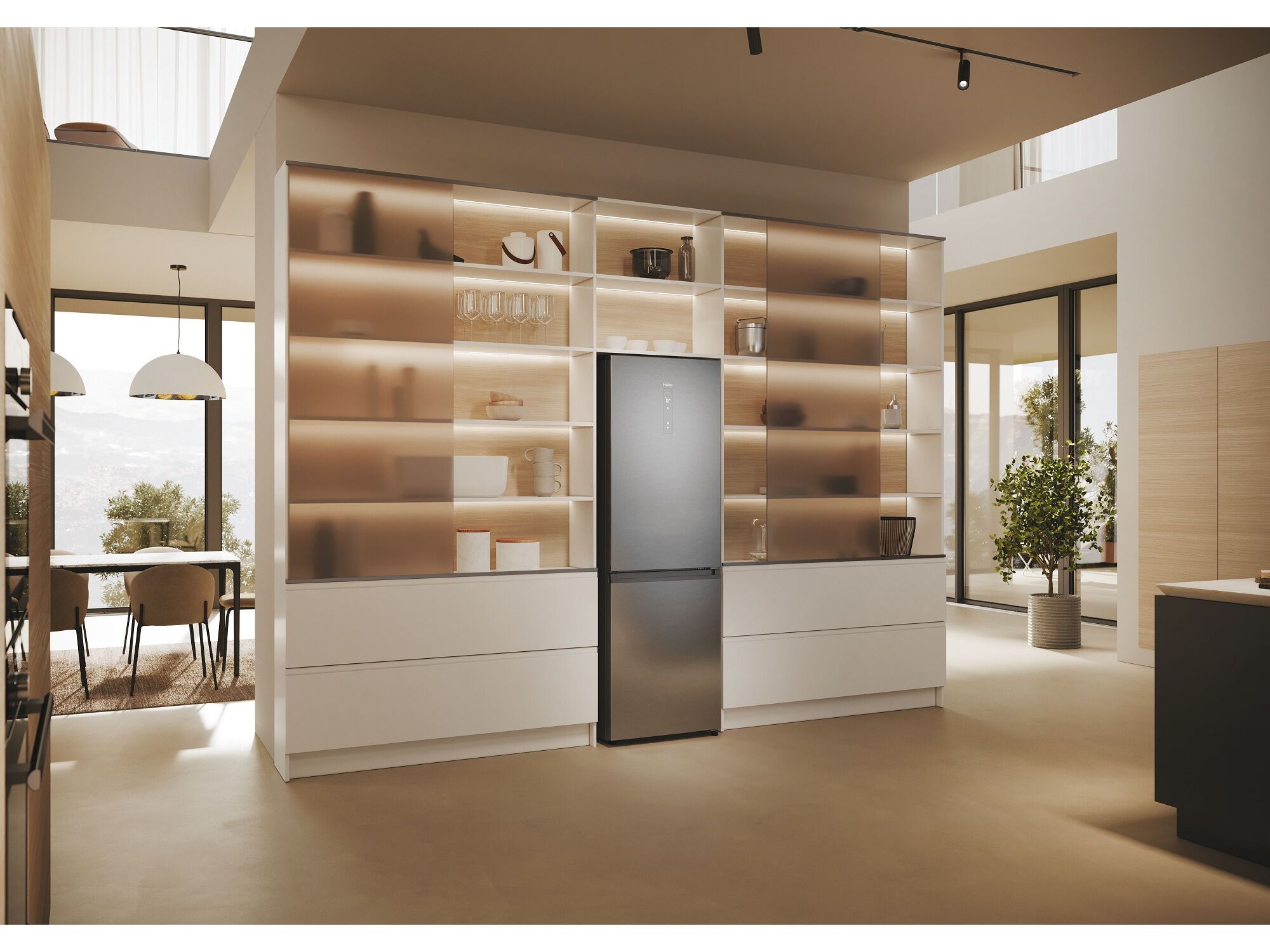 FRIGOR&Iacute;FICO COMBINADO HAIER HDPW5618DNPK NO FROST D 352L INOX image number 15