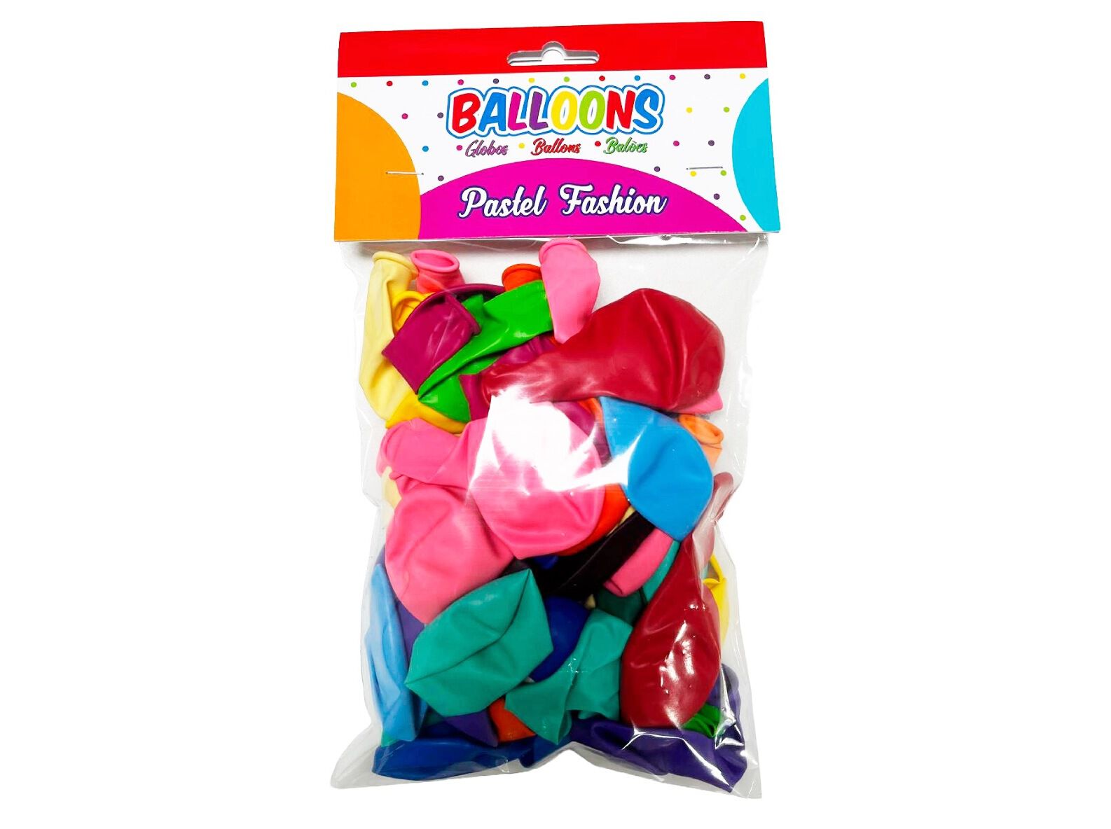 CONJUNTO 50 BAL&Otilde;ES PASTEL FASHION BALLOONS CORES SORTIDAS