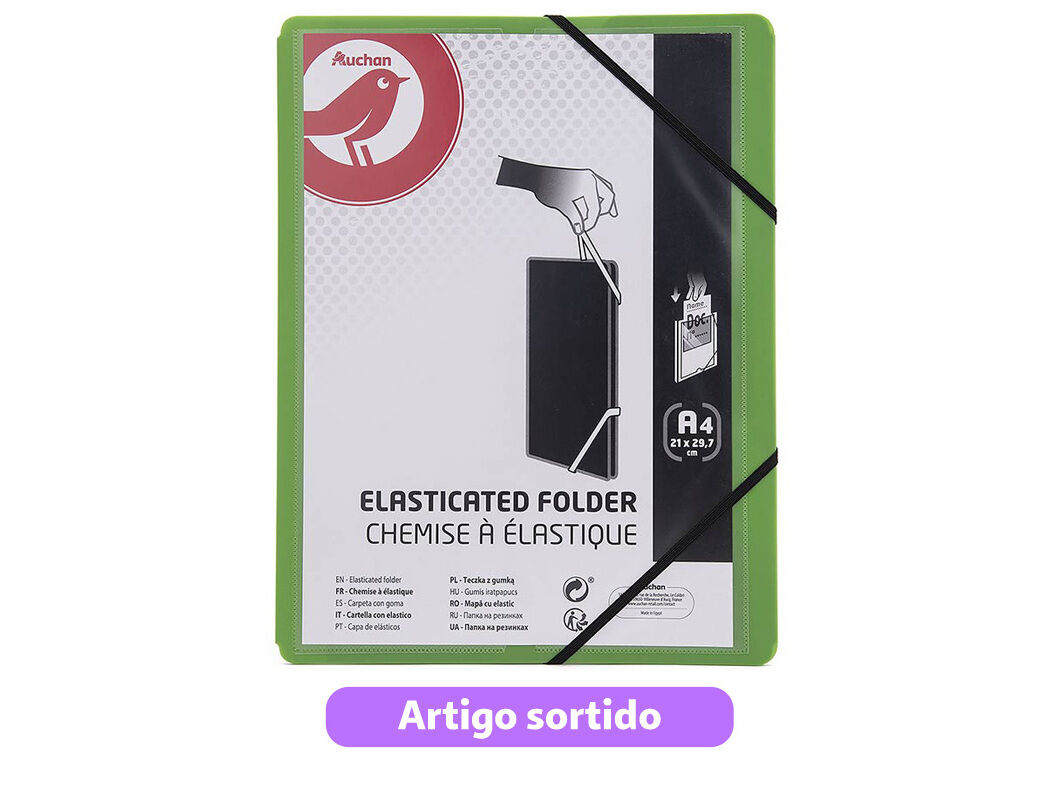 CAPA COM EL&Aacute;STICOS AUCHAN A4 EM PL&Aacute;STICO CORES SORTIDAS image number 5