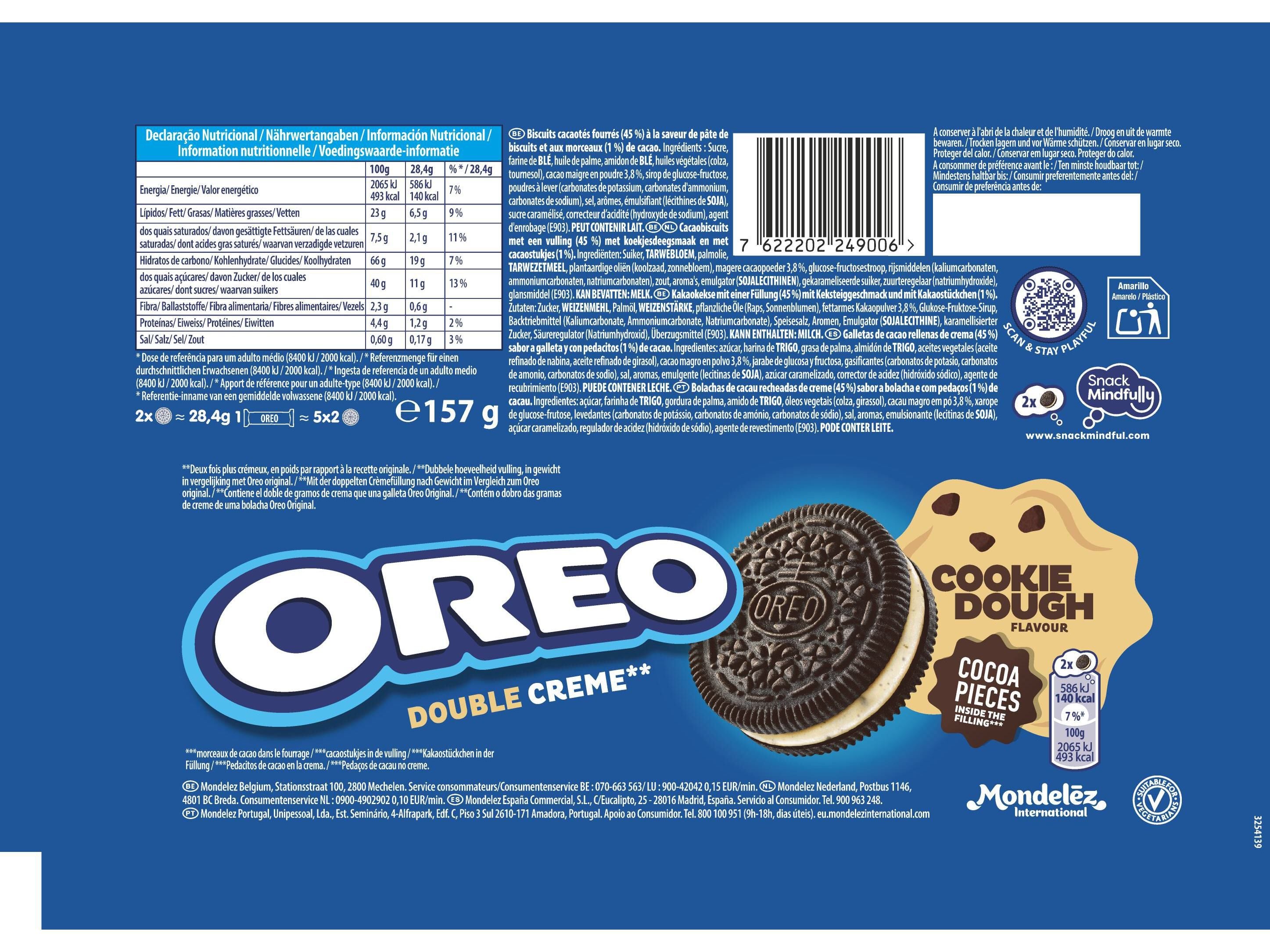 BOLACHAS OREO COOKIE DOUGH 157G image number 1