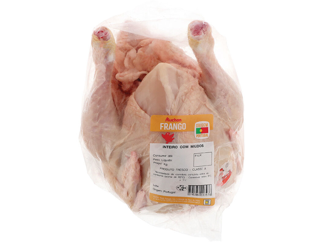 FRANGO INTEIRO COM MI&Uacute;DOS EM SACO AUCHAN KG