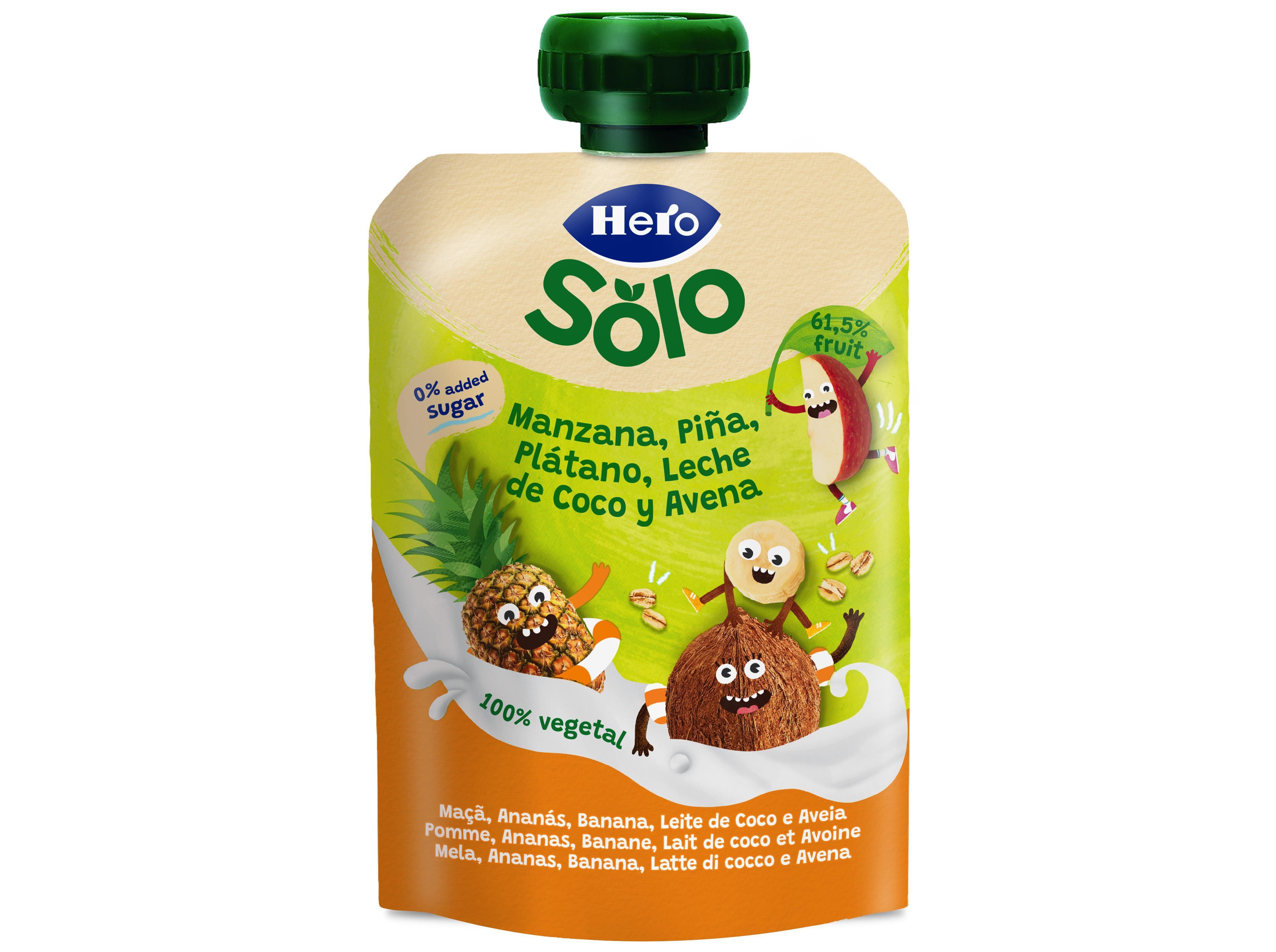 SAQUETA FRUTA HERO SOLO ANAN&Aacute;S LEITE COCO E AVEIA 100G image number 0