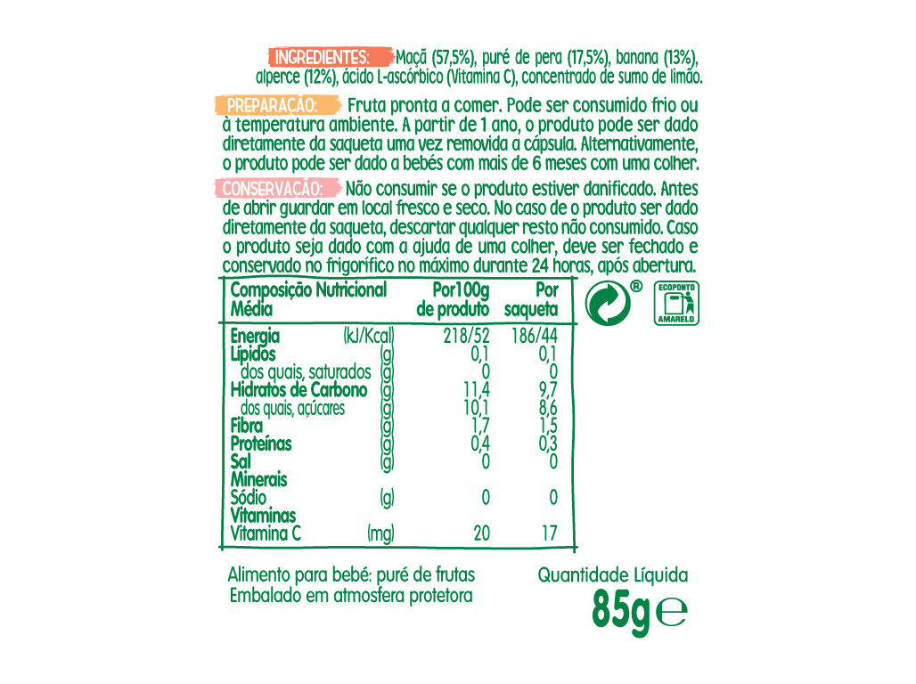 SOBREMESA BLEDINA FRUTOS VARIADAS SAQUETAS 85G image number 1