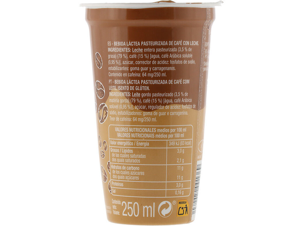 CAF&Eacute; LATTE MACCHIATO AUCHAN 100% AR&Aacute;BICA SEM GL&Uacute;TEN 250ML image number 1